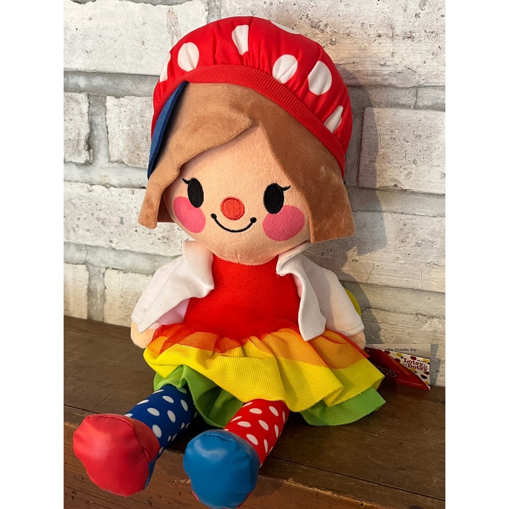 Russ‎ Colorful Rainbow Lotsy Dotsy Doll Clown American Angels Line NWT